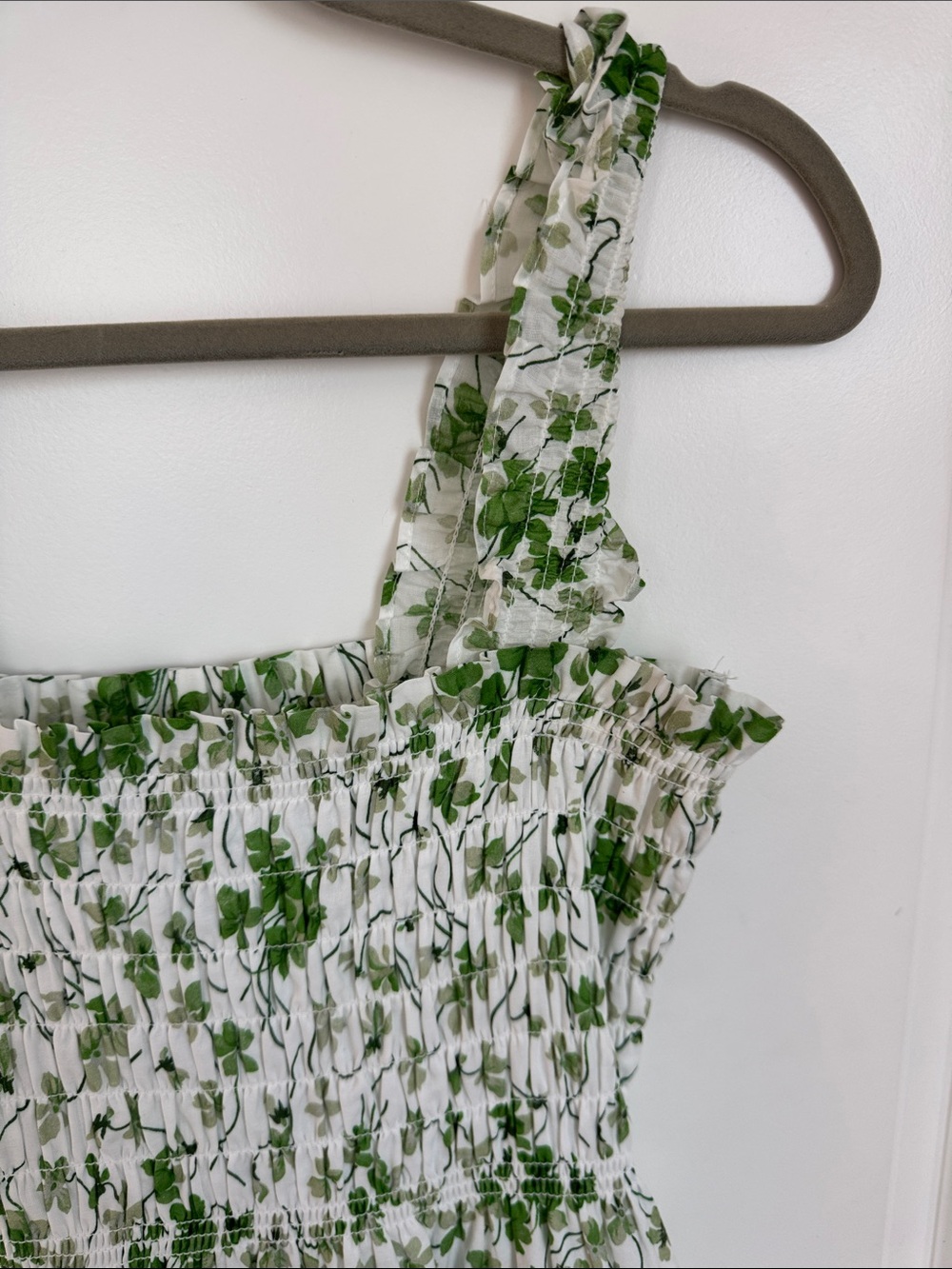 Hill House Nap Dress Green and White Floral Smocked Maxi - Picture 3 of 6